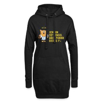 KATZE - KATER - KATZEN - TIER - TIERE - ENGEL - Hoodie-Kleid - Schwarz - Vorne