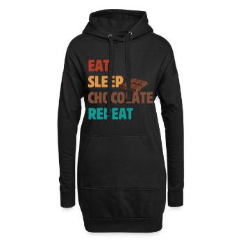 Mangez Sleep Chocolate Repeat - Dicton au chocolat - Sweat-shirt à capuche long Femme - noir - Devant