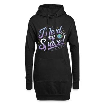 I Need My Space - Hoodie-Kleid - Schwarz - Vorne