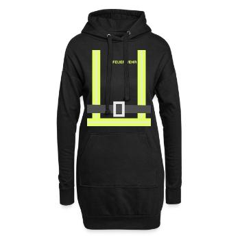 Feuerwehr Kids Kinder Kostüm Party FFw Uniform - Hoodie-Kleid - Schwarz - Vorne