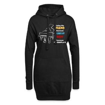 Piano - Sweat-shirt à capuche long Femme - noir - Devant