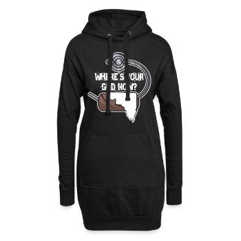 Wo ist dein Gott? - Hoodie-Kleid - Schwarz - Vorne
