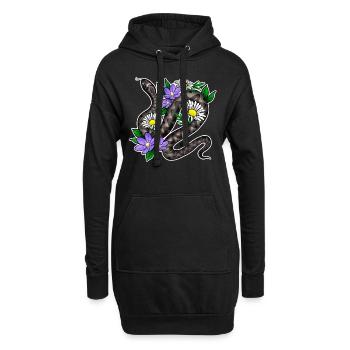 vipère - Sweat-shirt à capuche long Femme - noir - Devant