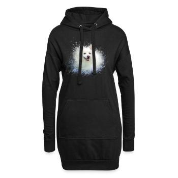 pointu, chien, graffiti, peinture, siège nain - Sweat-shirt à capuche long Femme - noir - Devant