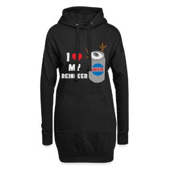 I love my Reinbeer! Biertrinker - Hoodie-Kleid - Schwarz - Vorne