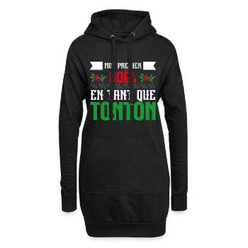 Le premier Noël en tant que tonton - Sweat-shirt à capuche long Femme - noir - Devant