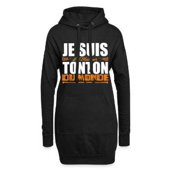 Je Suis Le Meilleur Tonton Du Monde, Idée Cadeau. - Sweat-shirt à capuche long Femme - noir - Devant