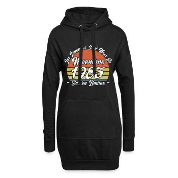 Les légendes sont nées en Novembre 1983 Cadeau. - Sweat-shirt à capuche long Femme - noir - Devant
