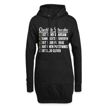 Schwabe Schwäbisch - Hoodie-Kleid - Schwarz - Vorne