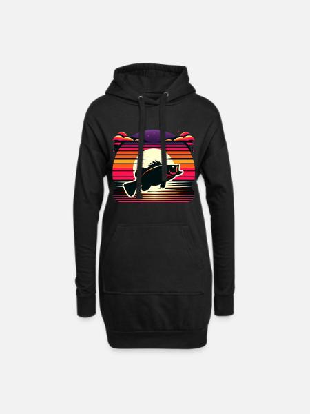 Barsch-Fisch - Hoodie-Kleid - Schwarz