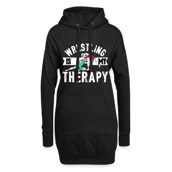 La lutte est ma thérapie - Sweat-shirt à capuche long Femme - noir - Devant