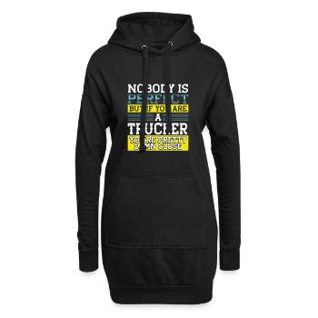 Trucker Gift Nobody Perfect Trucker Damn Close - Sweat-shirt à capuche long Femme - noir - Devant