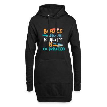 Livres parce que la réalité surestime le cadeau de l’amateur de livres - Sweat-shirt à capuche long Femme - noir - Devant