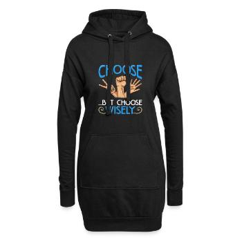 Steinpapierschere wählen, aber kluges Geschenk wählen - Hoodie-Kleid - Schwarz - Vorne