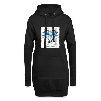 Steampunk Libelle Vintage Gears Goth Geschenke - Hoodie-Kleid - Schwarz - Vorne