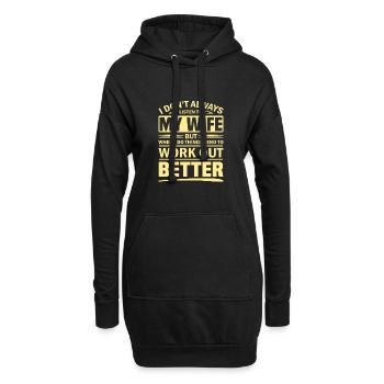 Ehemann Geschenk hören Frau neigt dazu, sich zu stellen - Hoodie-Kleid - Schwarz - Vorne