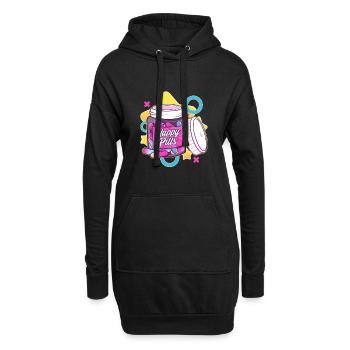 Bunte und lustige glückliche Pillen Sarkasmus Humor Geschenk - Hoodie-Kleid - Schwarz - Vorne