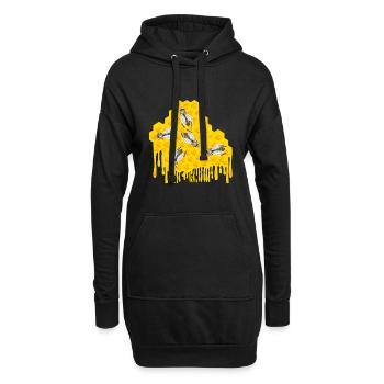 Bienen in einem tropfenden Wabenimkergeschenk - Hoodie-Kleid - Schwarz - Vorne