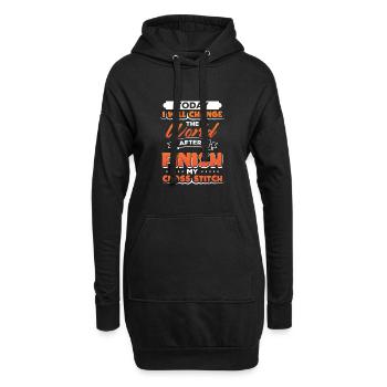 Cadeau de l’artisan aujourd’hui Je changerai le monde après avoir - Sweat-shirt à capuche long Femme - noir - Devant