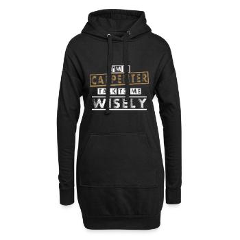 Schreinergeschenk Ich bin ein Zimmermann Sprich mit mir weise - Hoodie-Kleid - Schwarz - Vorne