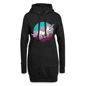 Unicorn Einhorn Pferd Fabelwesen Unicorns - Hoodie-Kleid - Schwarz - Vorne
