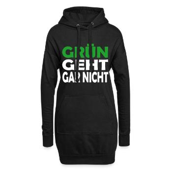 Grün Geht Gar Nicht - Hoodie-Kleid - Schwarz - Vorne