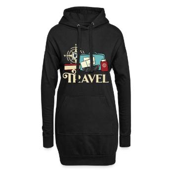 Voyager - Sweat-shirt à capuche long Femme - noir - Devant