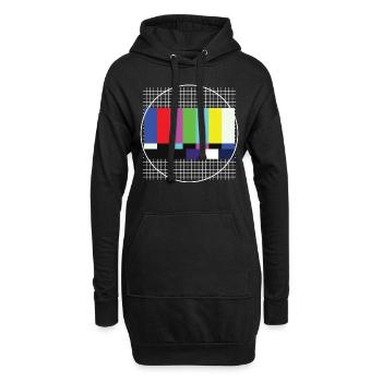 Testbild 80s 90s TV - Sweat-shirt à capuche long Femme - noir - Devant
