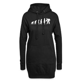Akkordeon Evolution - Hoodie-Kleid - Schwarz - Vorne