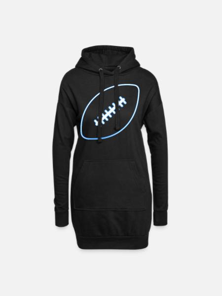 American Football Ball Flag Football Player - Hoodie Dress - black