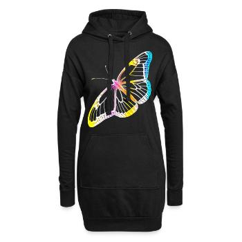 Schmetterling Schmetterling Monarch Frühling Buntes Geschenk - Hoodie-Kleid - Schwarz - Vorne