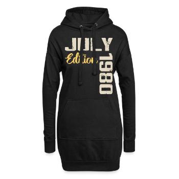 Juillet 1980 Chemise D’anniversaire Juillet 1980 - Sweat-shirt à capuche long Femme - noir - Devant