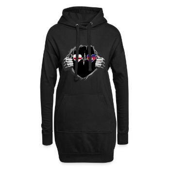 England und Kambodscha Kambodschanische Flaggen - Hoodie-Kleid - Schwarz - Vorne