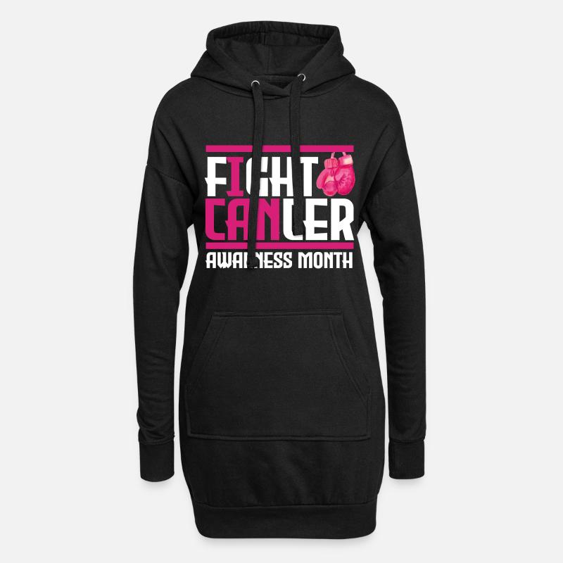 Krebs bekämpfen. Monat des Bewusstseins. - Hoodie-Kleid - Schwarz