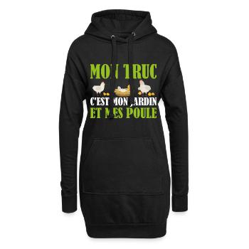 Mon Truc C'est Mon Jardin | Cadeau Jardinier - Sweat-shirt à capuche long Femme - noir - Devant