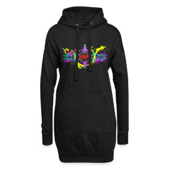 L.Gor Dolch Farbklecks - Hoodie-Kleid - Schwarz - Vorne
