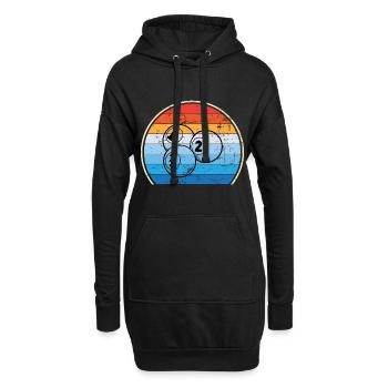 Retro Billard Snooker Pool Billard - Hoodie-Kleid - Schwarz - Vorne