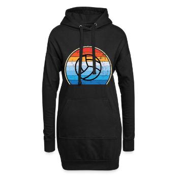 Retro Volleyballspieler Volleyballtrainer - Hoodie-Kleid - Schwarz - Vorne