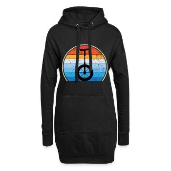 Einrad Retro Einradfahren Zirkus - Hoodie-Kleid - Schwarz - Vorne