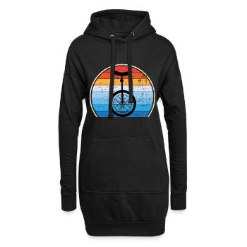 Einrad Retro Einradfahren Zirkus - Hoodie-Kleid - Schwarz - Vorne