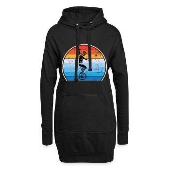 Einrad Retro Einradfahren Zirkus - Hoodie-Kleid - Schwarz - Vorne