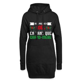 Premier noël en tant que Grand-Mère - Sweat-shirt à capuche long Femme - noir - Devant