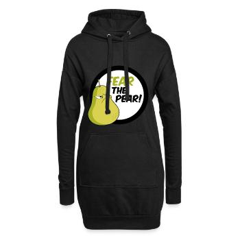 Vegan Böse Birne mit witzigem Spruch Fear the Pear - Hoodie-Kleid - Schwarz - Vorne