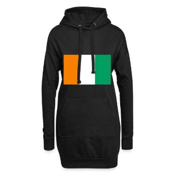 Idée cadeau drapeau Côte d'Ivoire - Sweat-shirt à capuche long Femme - noir - Devant