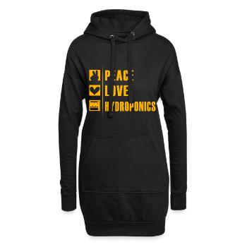Peace Love Hydrokultur - Hoodie-Kleid - Schwarz - Vorne