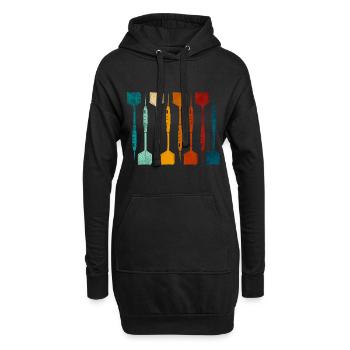 Dartpfeil Retro Dart Spieler - Hoodie-Kleid - Schwarz - Vorne