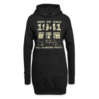 1941 Geburtstag geboren im Jahr 1941 Vintage Retro - Hoodie-Kleid - Schwarz - Vorne