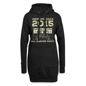 2015 Geburtstag geboren im Jahr 2015 Vintage Retro - Hoodie-Kleid - Schwarz - Vorne