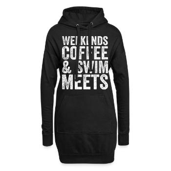 Weekends Coffee And Swim Meets - Coffee Lover - Sweat-shirt à capuche long Femme - noir - Devant