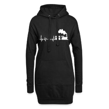 Eisenbahn Herzschlag Zug Lok Pulsschlag - Hoodie-Kleid - Schwarz - Vorne